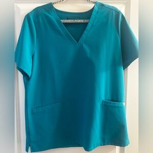 Figs Casma Turquoise Blue Scrub Top